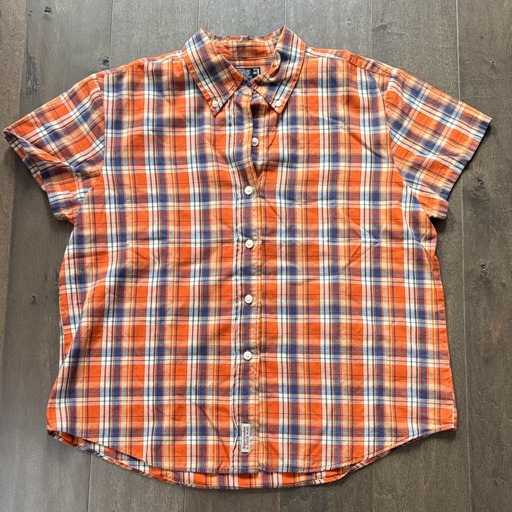 Abercrombie & Fitch Kids Orange and Blue Checkered Shirt